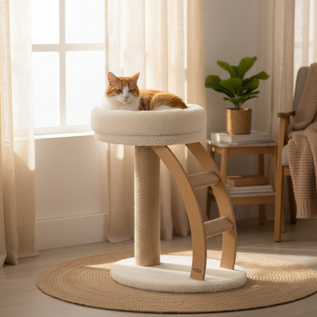 Katzenkratzbaum „Montana“ von ZOLUX – Holz & Wolle, 38 x 55 x 55 cm