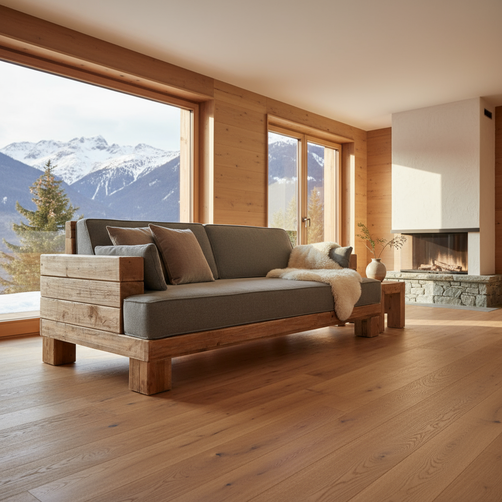 Sofa „Alpine Lodge“ von DKD Home Decor in Grau/Natur – 224 x 95 x 82 cm