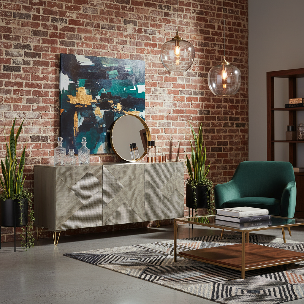 Kommode „Metallic Weave“ von DKD Home Decor – 160 x 45 x 75 cm