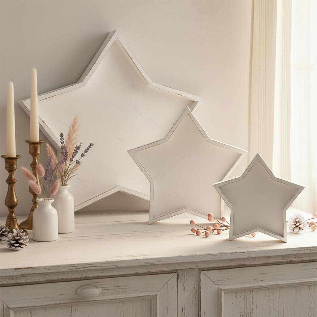 Dekorations-Set "Shabby Stars" von DKD Home Decor (3-teilig)
