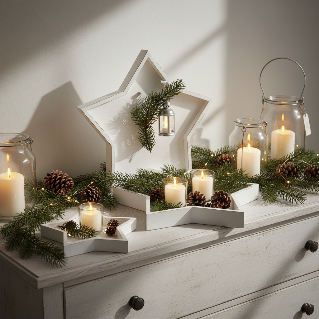 Dekorations-Set "Shabby Stars" von DKD Home Decor (3-teilig)