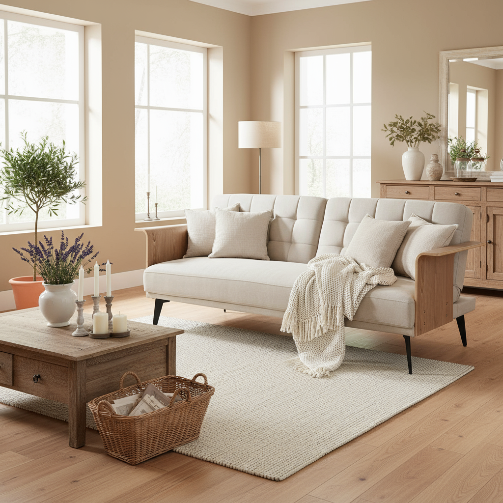 Schlafsofa „Metro Lounge“ von DKD Home Decor, beige – 203 x 87 x 81 cm