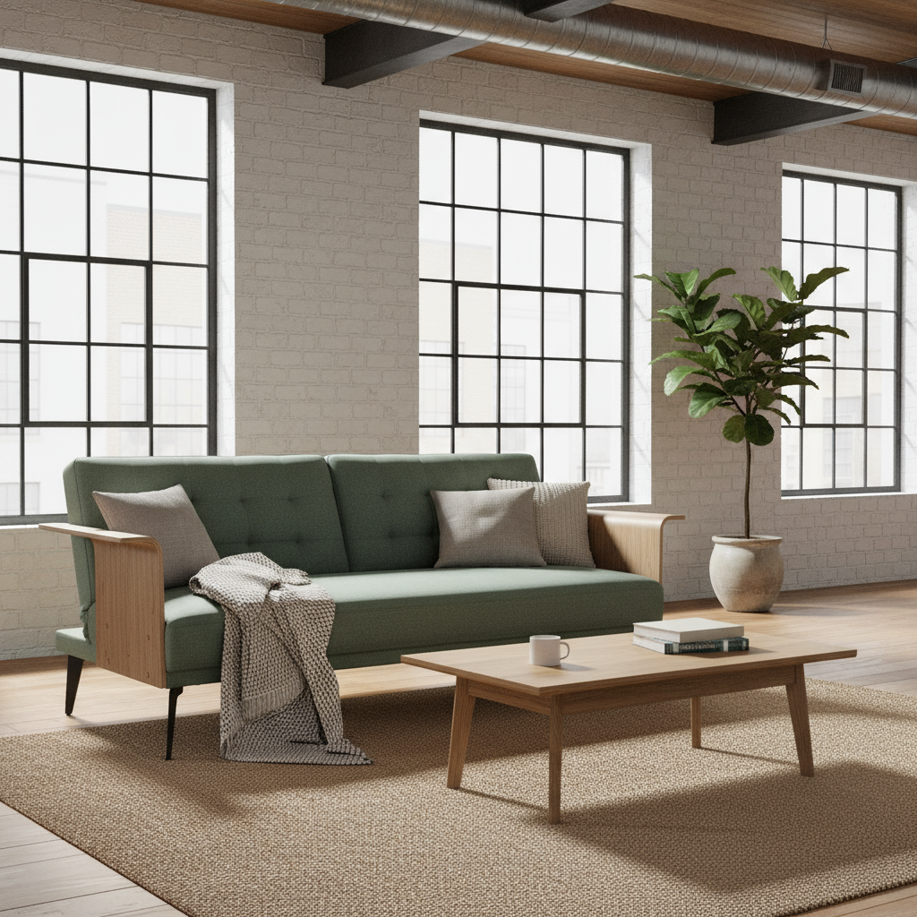 Schlafsofa „Urban Oasis“ von DKD Home Decor, grün – 203 x 87 x 81 cm
