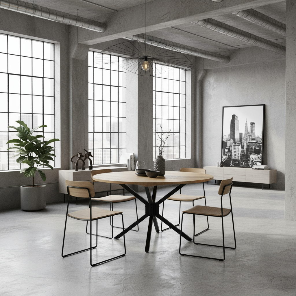 Esstisch „Urban Fusion“ von DKD Home Decor – Ø 127 cm, Höhe 75 cm