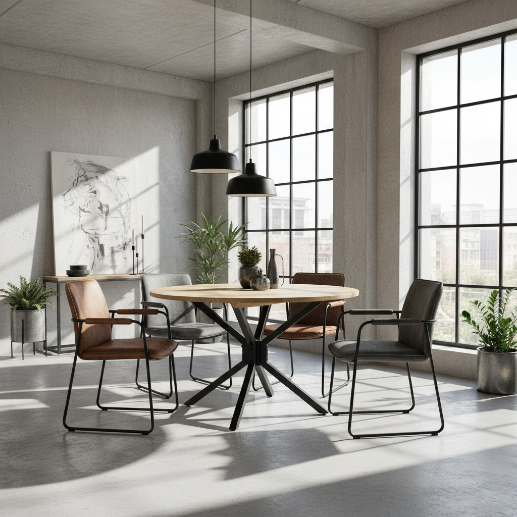 Esstisch „Urban Fusion“ von DKD Home Decor – Ø 127 cm, Höhe 75 cm