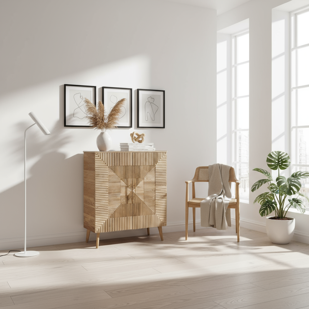 Kommode „Golden Weave“ von DKD Home Decor – 100 x 44 x 118 cm