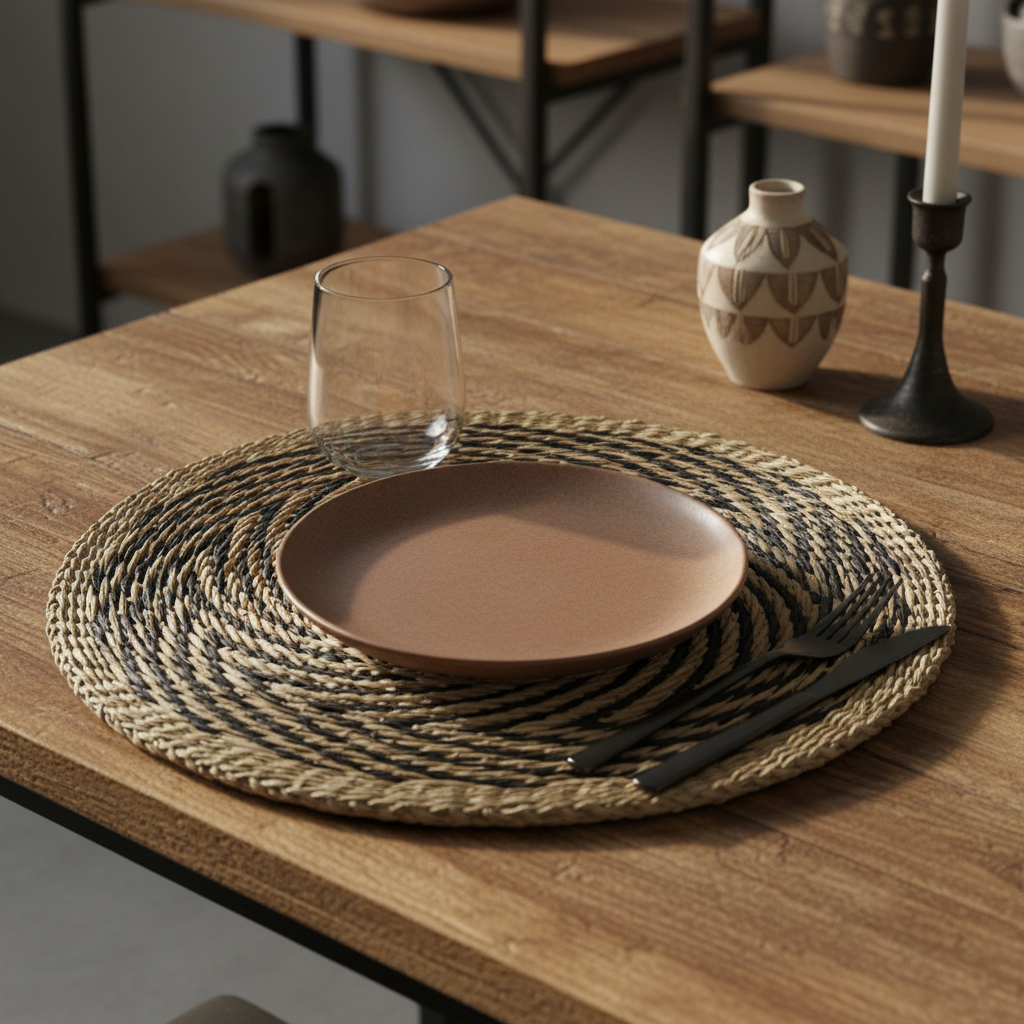 Tischset "Spiral Contrast" von DKD Home Decor, Ø 38 x 1 cm