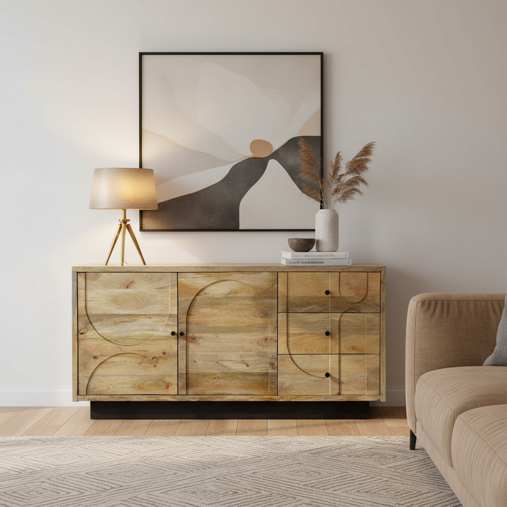 Kommode „Orbital Harmony“ von DKD Home Decor – 160 x 42 x 82 cm | 145 x 42 x 72 cm