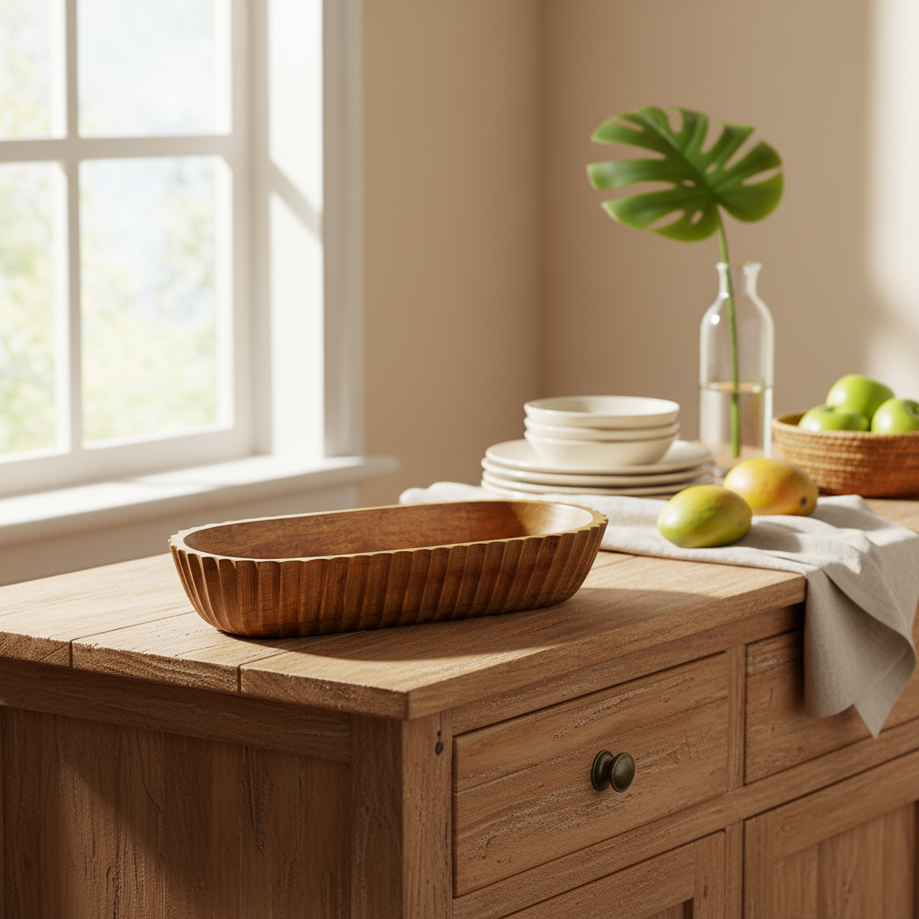 Dekoschale "Natural Groove" von DKD Home Decor, 31 x 15 x 5 cm