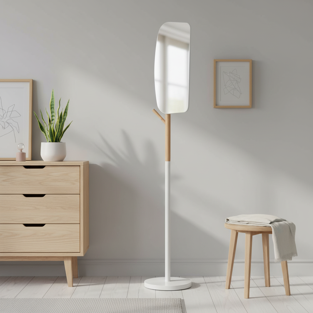 Garderobe mt Spiegel „Scandi Elegance“ von Home ESPRIT – 33 x 33 x 185 cm