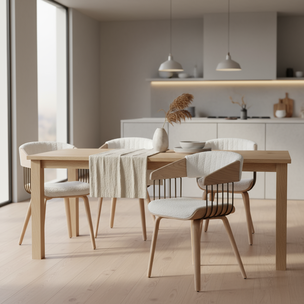 Esszimmerstuhl "Nordic Fusion" von Home ESPRIT in Weiß, 51 x 55 x 76,5 cm