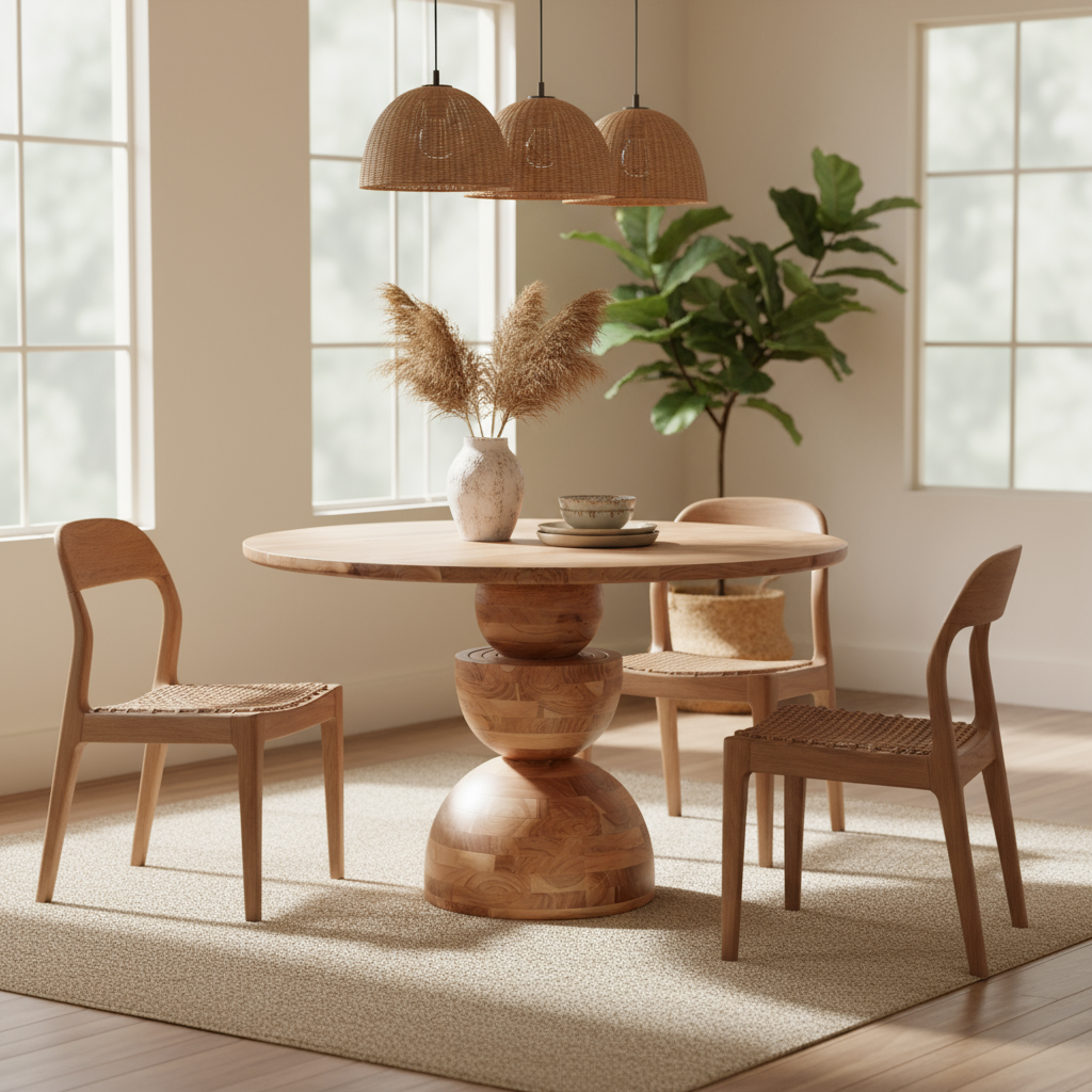 Esstisch „Natural Mosaic“ von Home ESPRIT – Ø 115 cm, Höhe 76 cm