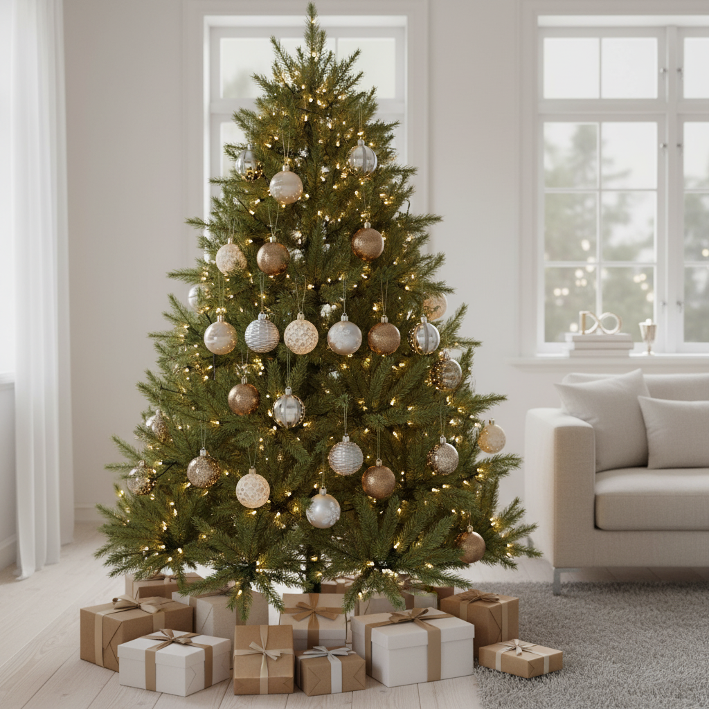 Weihnachtsbaumkugeln „Champagne Frost“ von Home ESPRIT – 30-teilig