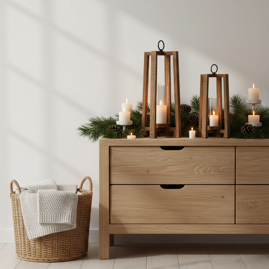 Windlicht „Natural Elegance“ von Home ESPRIT – Ø 27 cm, Höhe 54 cm