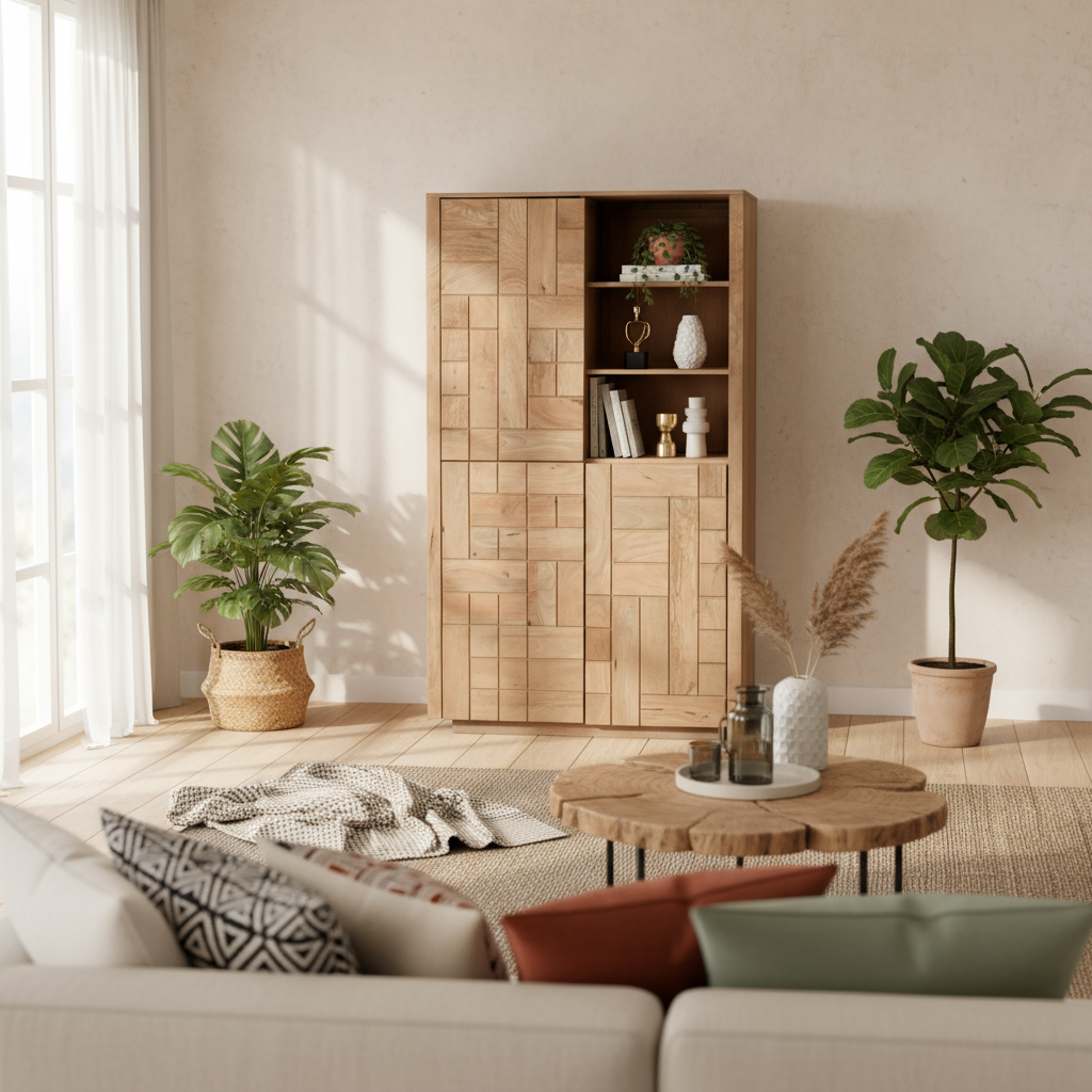 Regalschrank „Manila“ von HOME ESPRIT – Mangoholz, 110 x 45 x 180 cm