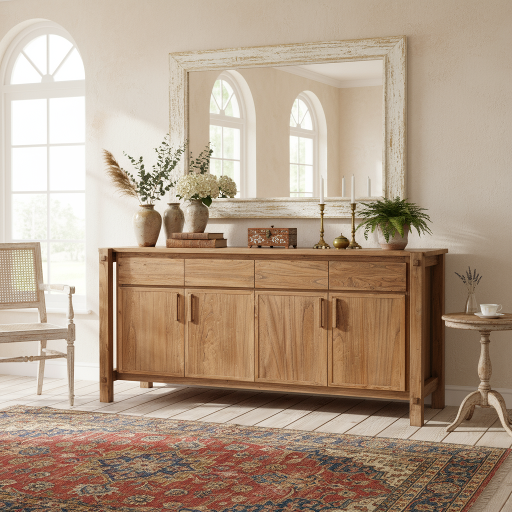 Kommode „Ulm“ von HOME ESPRIT – Recyceltes Ulmenholz, 183 x 57 x 90 cm