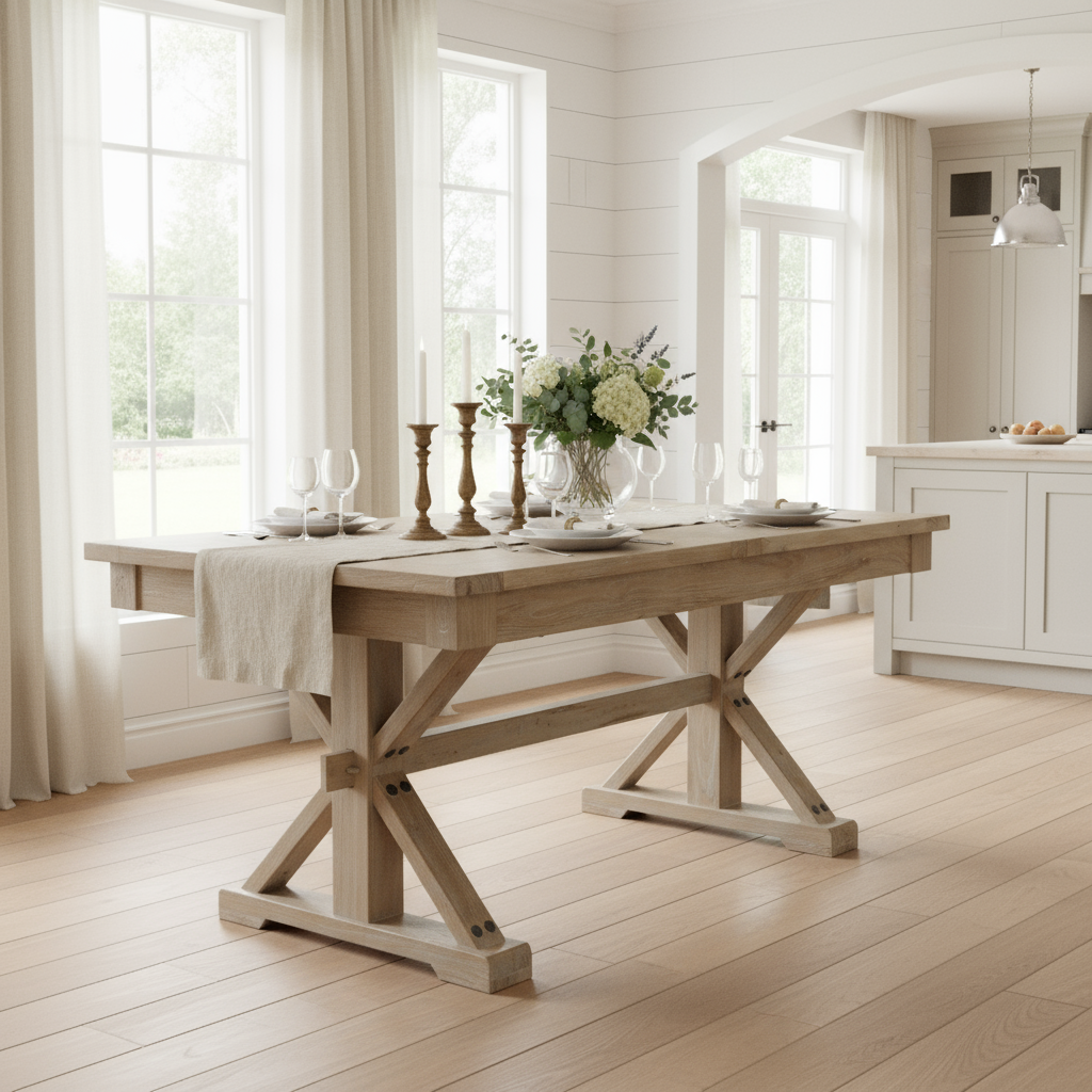 Esstisch „Rustic Charm“ von Home ESPRIT in Natur – 180/240 x 90 x 76 cm (ausziehbar)