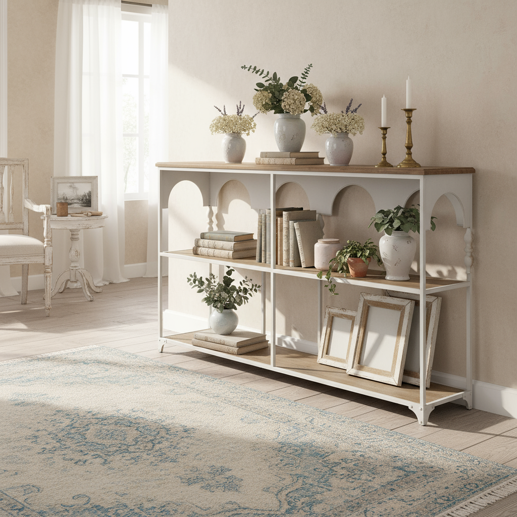 Regal/Konsole „Belle“ von HOME ESPRIT – Metall & Holz, 159 x 36,5 x 91 cm