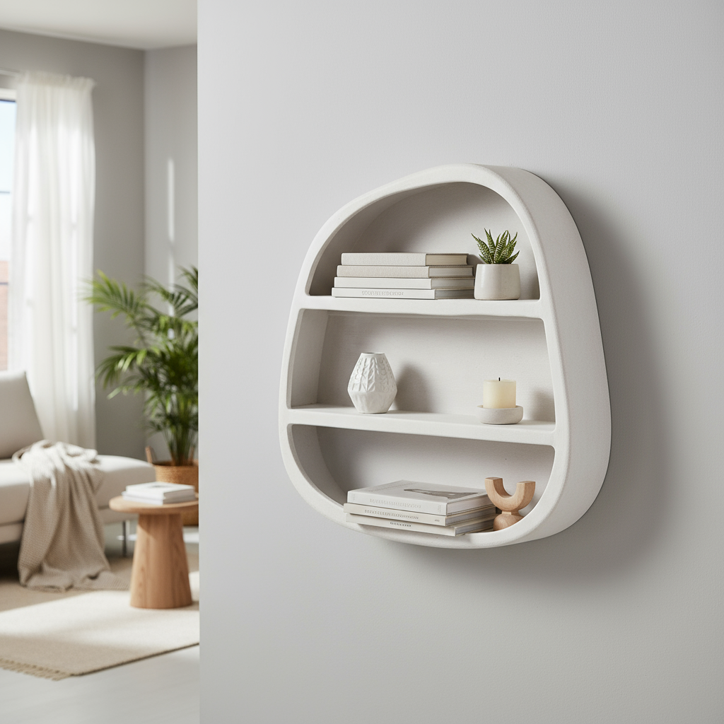 WANDREGAL „Wave“ von HOME ESPRIT – MDF, 100 x 18 x 100 cm