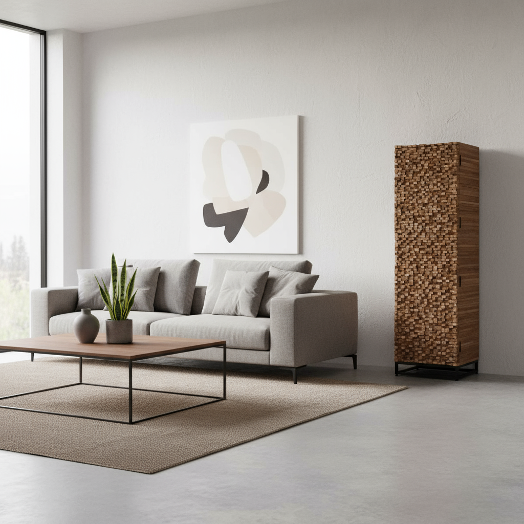 Schrank „Urban Blocks“ von Home ESPRIT – Teakholz 50 x 45 x 180 cm