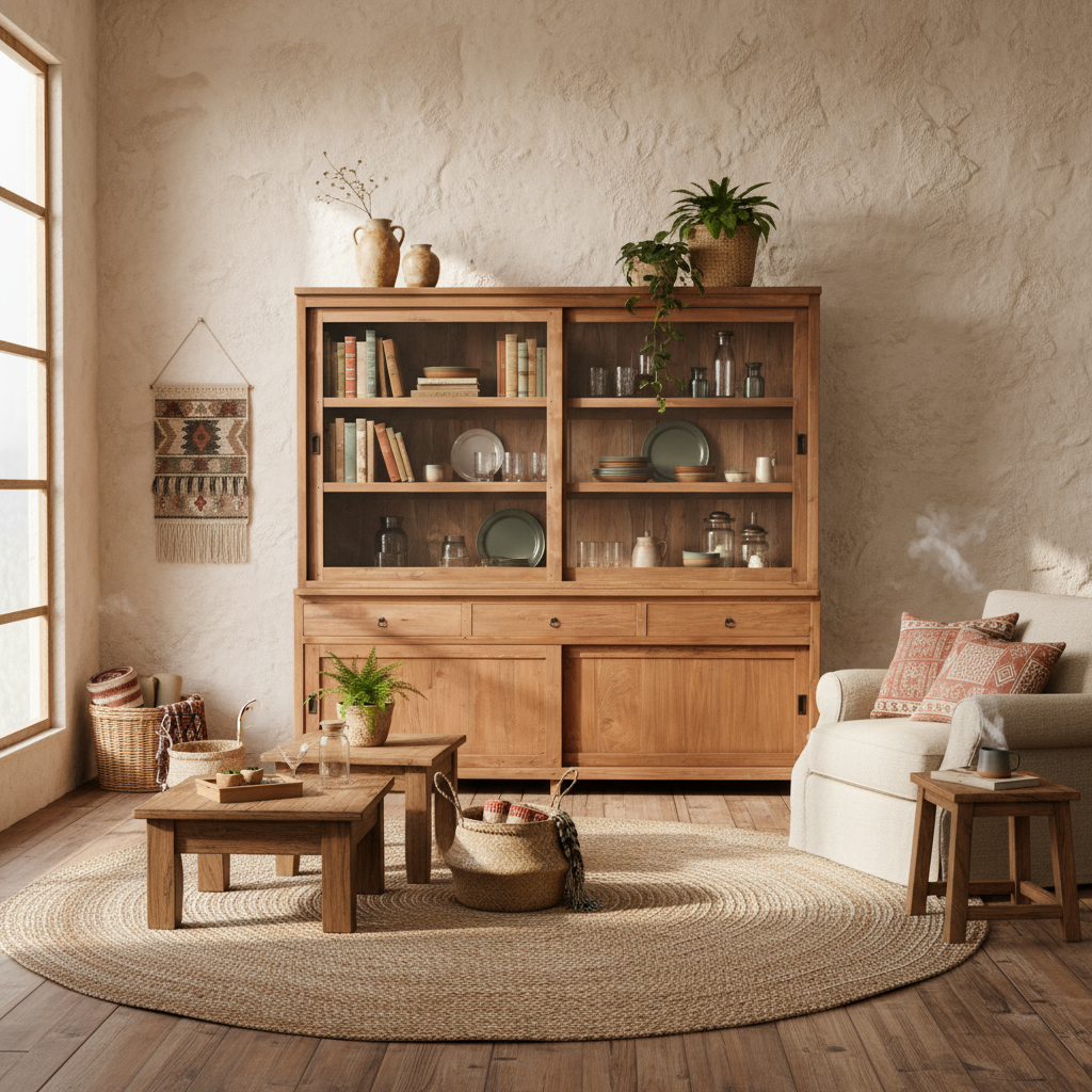 Buffetschrank „Java“ von HOME ESPRIT – Massivholz, 200 x 50 x 220 cm