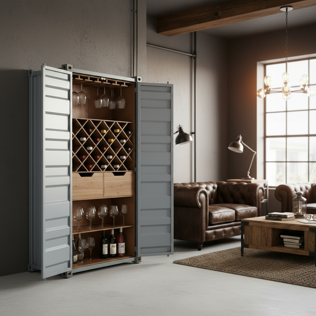 Flaschenregal "Industrial Blue" von Home ESPRIT, 76,5 x 41 x 157,5 cm