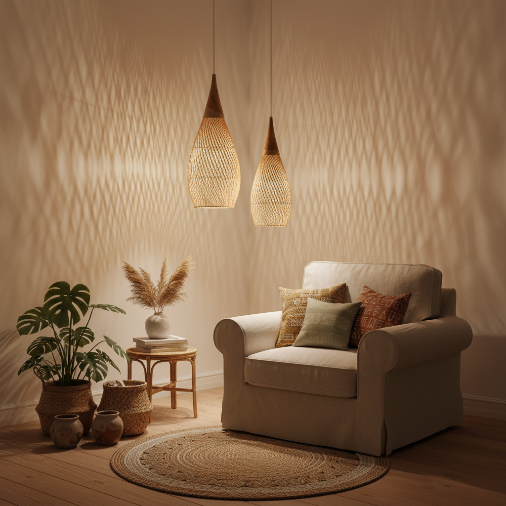Hängelampenschirm-Set „Boho Drop“ von Home ESPRIT – 2-teilig