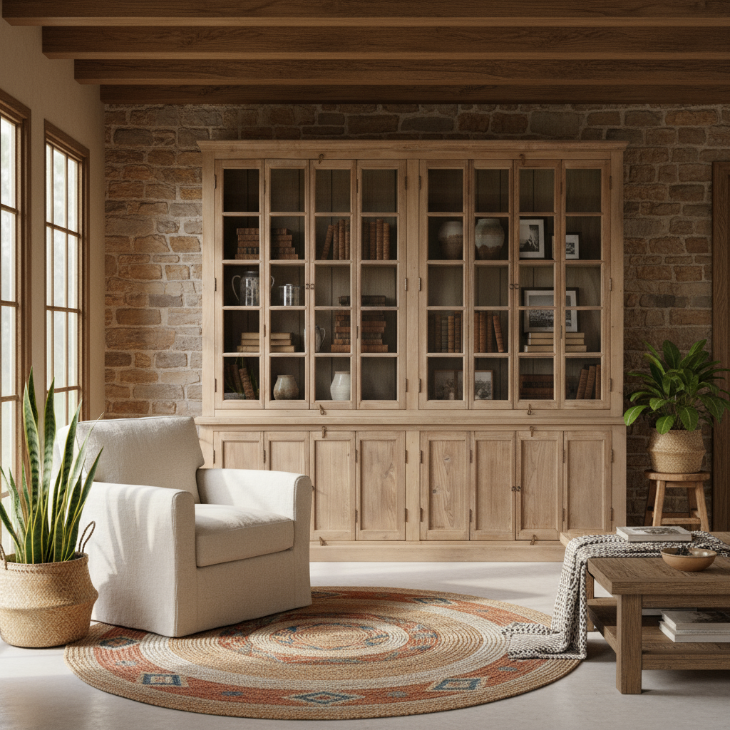 Vitrine „Harmony“ von HOME ESPRIT – Teak- & Mangoholz, 266 x 46 x 251 cm