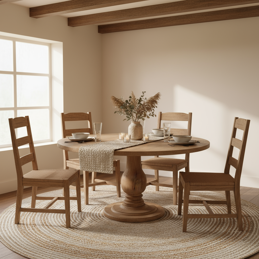 Esstisch „Mango“ von HOME ESPRIT – Massivholz, 140 x 140 x 77 cm
