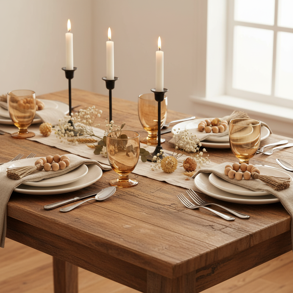 Serviettenring-Set "Boho Tassel" von Home ESPRIT, 4 Stück