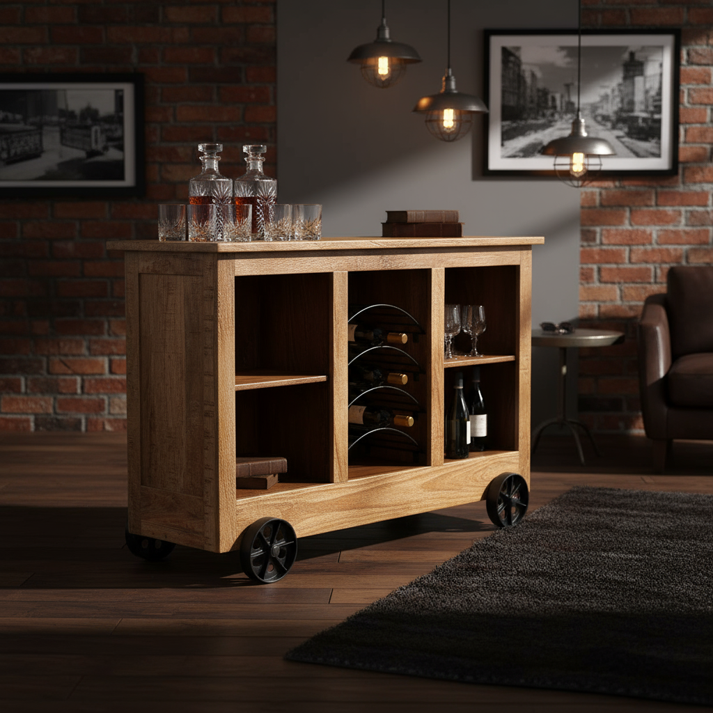 Barwagen "Industrial Cart" von Home ESPRIT, 145 x 53 x 100 cm
