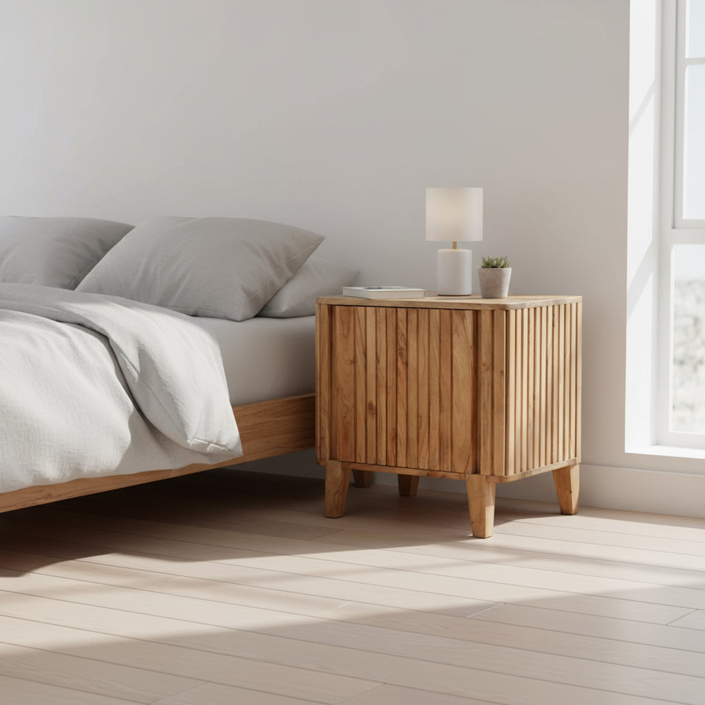 Nachttisch „Svea“ von HOME ESPRIT – Akazienholz, 50 x 40 x 55 cm