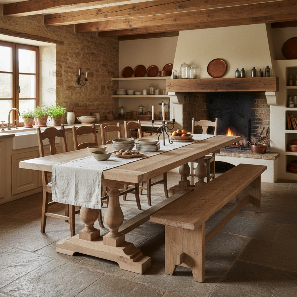 Esstisch „Refektorium“ von HOME ESPRIT – Recyceltes Tannenholz, 240 x 100 x 76 cm