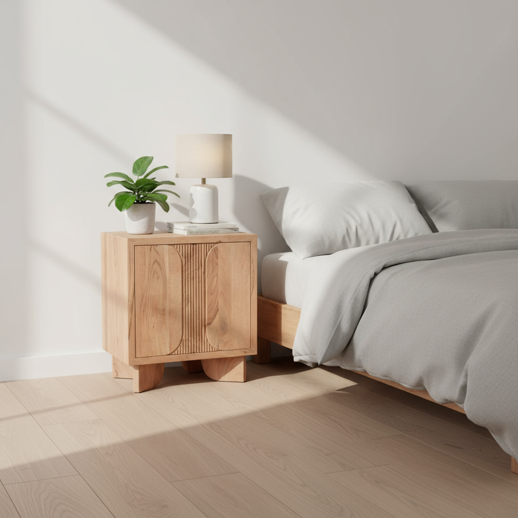 Nachttisch „Kobe“ von HOME ESPRIT – Akazienholz, 50 x 35,5 x 55,5 cm