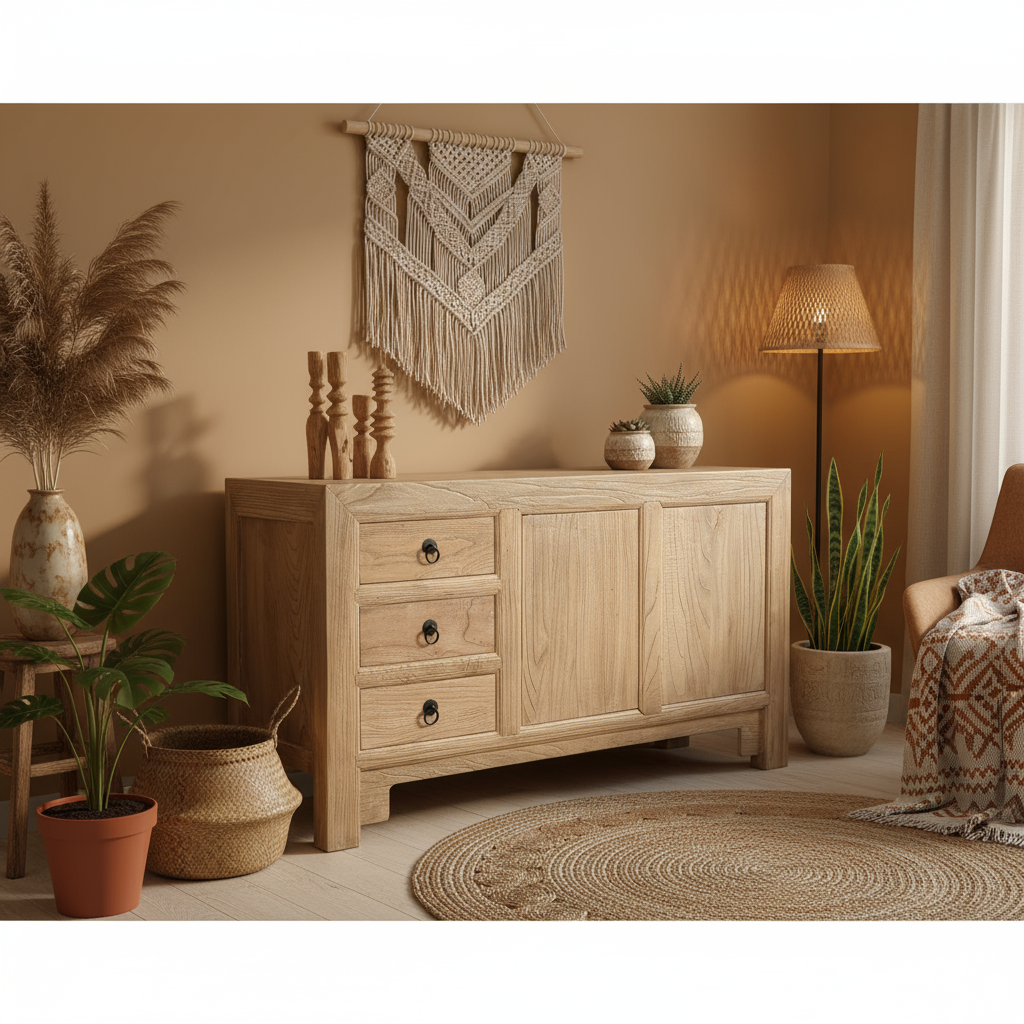 Kommode „Osaka“ von HOME ESPRIT – Ulmenholz, 145 x 40 x 81 cm