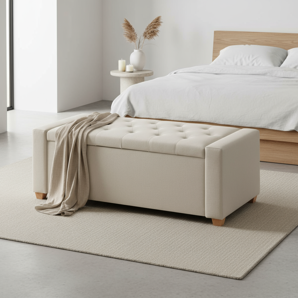 Truhenbank „Glamour Beige“ von Home ESPRIT – 184 x 76 x 62 cm