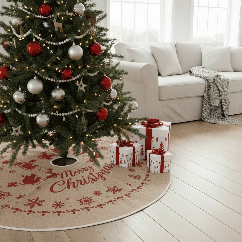 Weihnachtsbaum-Teppich „Festive Circle“ – Ø 100 cm