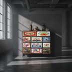 Kommode „Vintage Archive“ von Max Home in Braun – 103 x 98 x 30 cm