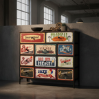 Kommode „Vintage Archive“ von Max Home in Braun – 103 x 98 x 30 cm