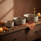 Schalen-Set "Indigo White" von DKD Home Decor (3-teilig)