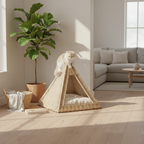 Haustierbettchen „Ramses" – Natürlich Rattan 45x45x45 cm