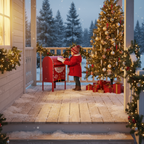 Weihnachtsdeko „Santa's Post“ – 28,5 x 26,5 x 52 cm