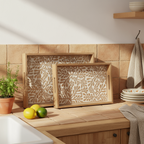 Tablett-Set „Indigo Bloom“ von Home ESPRIT – 2-teilig (bis zu 44 x 29 x 6 cm)