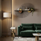 WANDREGAL „Aura“ von HOME ESPRIT – Metall & Holz, 70 x 12 x 51 cm