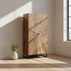 Schrank „Sunburst“ von Home ESPRIT in Natur – 45 x 90 x 180 cm