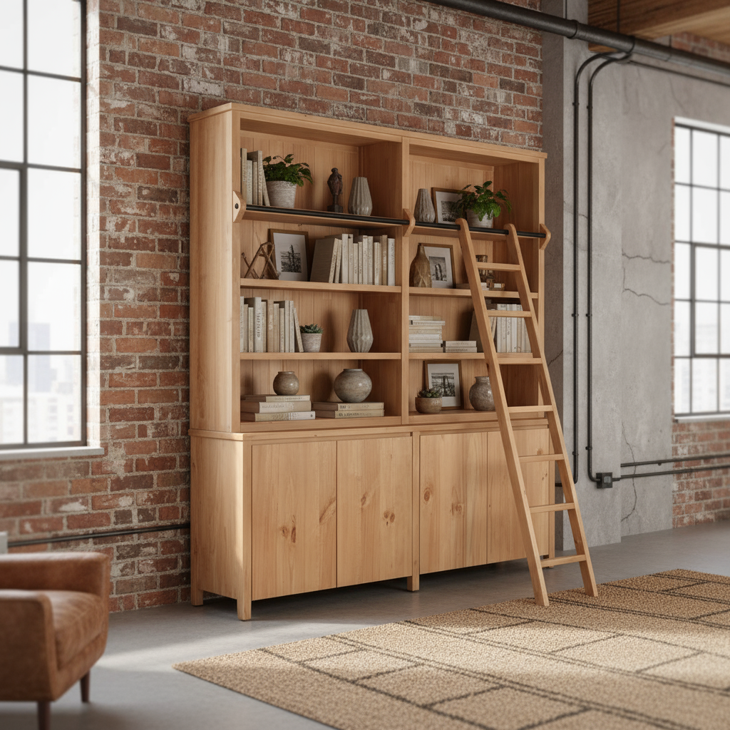 Bücherregal „Library“ in Kiefer – 200 x 45 x 220 cm