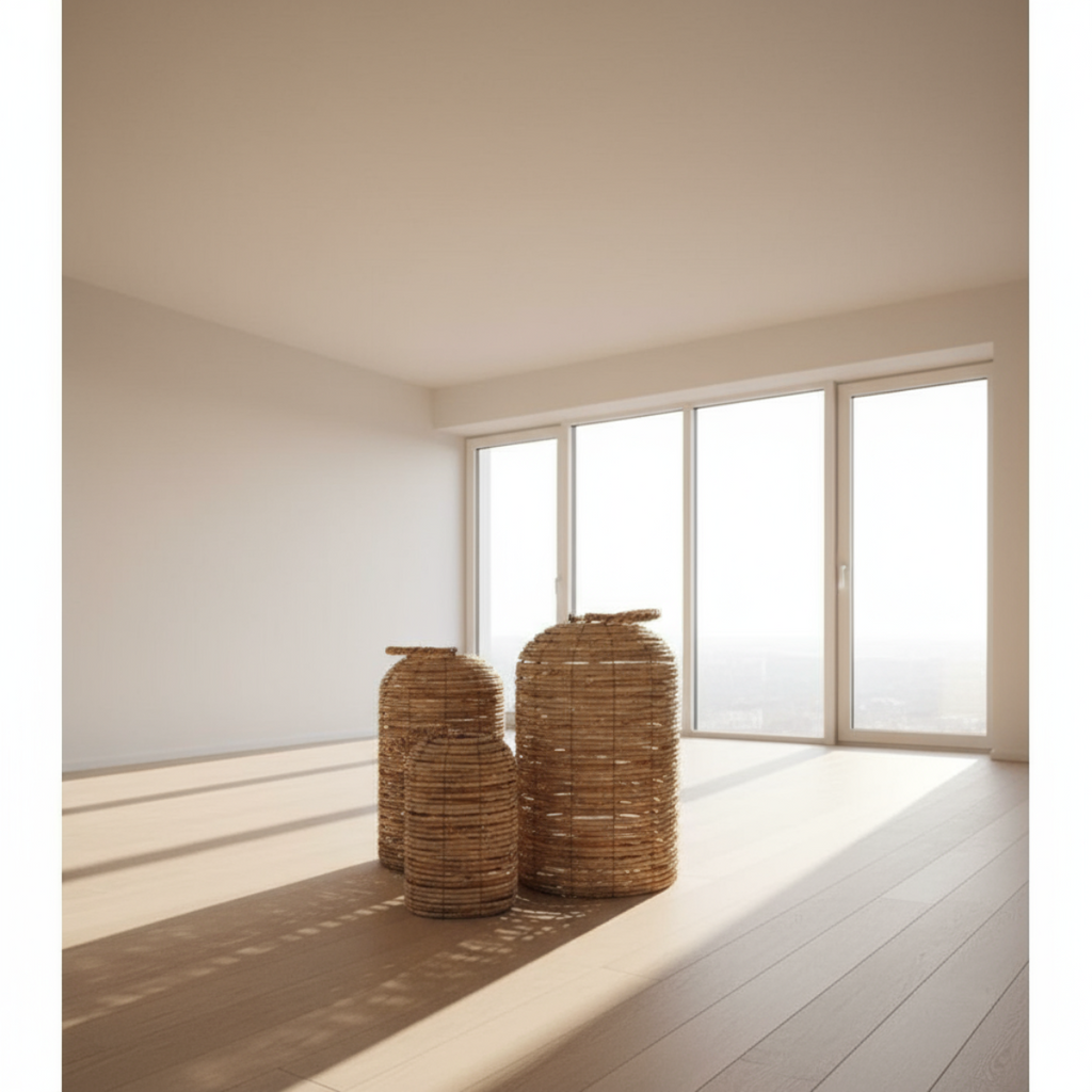 Windlicht „Cottage“ in Korb & Kristall – 3-tlg. Set