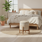 Fußstütze „Urban“ in Beige – 40 x 40 x 52 cm