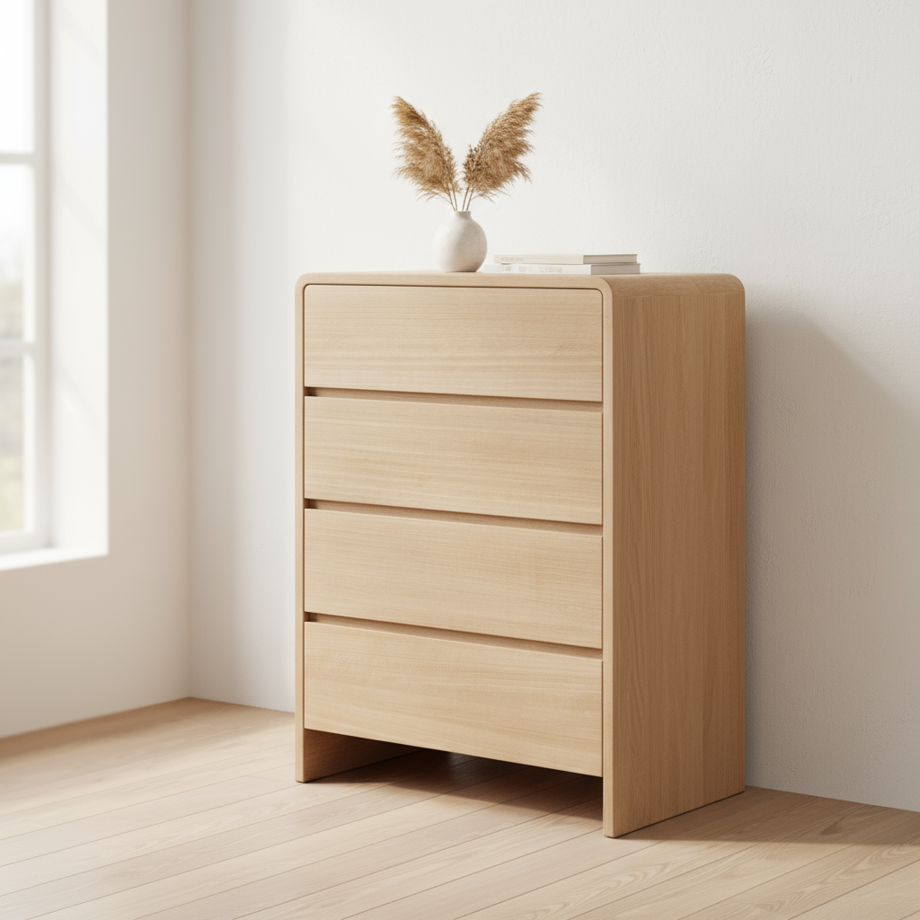 Kommode „Aura“ in Paulonia-Holz – 60 x 40 x 94 cm