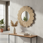 Wandspiegel „Coral“ in Rattan – Ø 91 cm x 6 cm